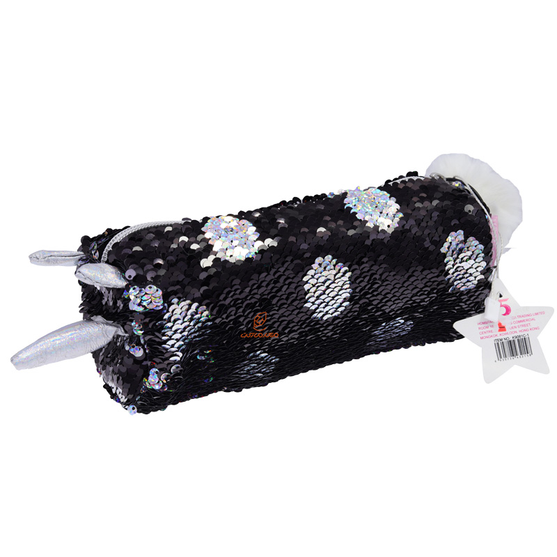 جامدادی تک زیپ پولکی مشکی K9081C-1 کینگ KING