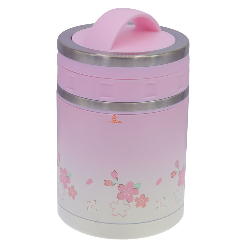 ظرف غذا یک طبقه استیل W137 صورتی PINKAH (3)