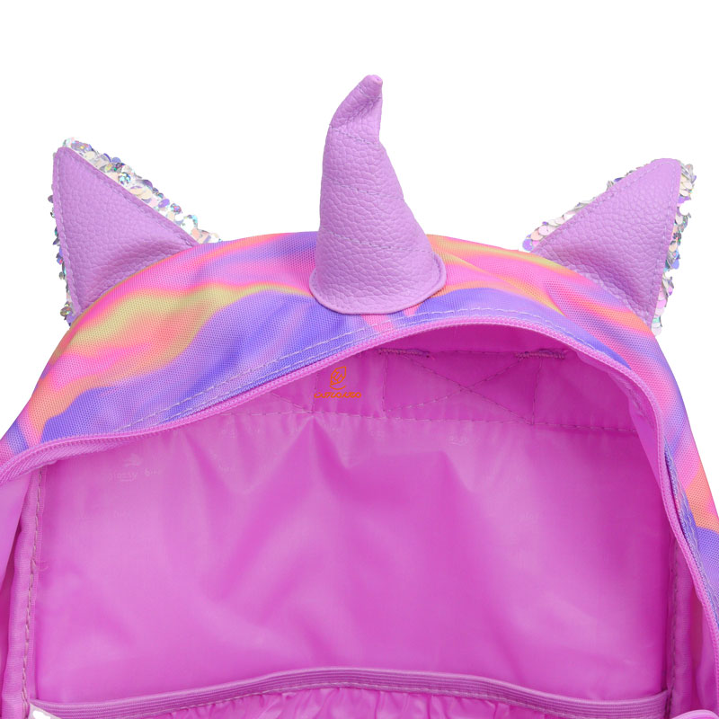 کوله پشتی سه تکه طرح یونی کورن صورتی 2688 گلسی برد GLOSSY BIRD (10)