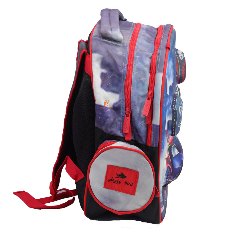 کوله پشتی سه تکه طرح ماشین مسابقه 2402 گلسی برد GLOSSY BIRD (4)