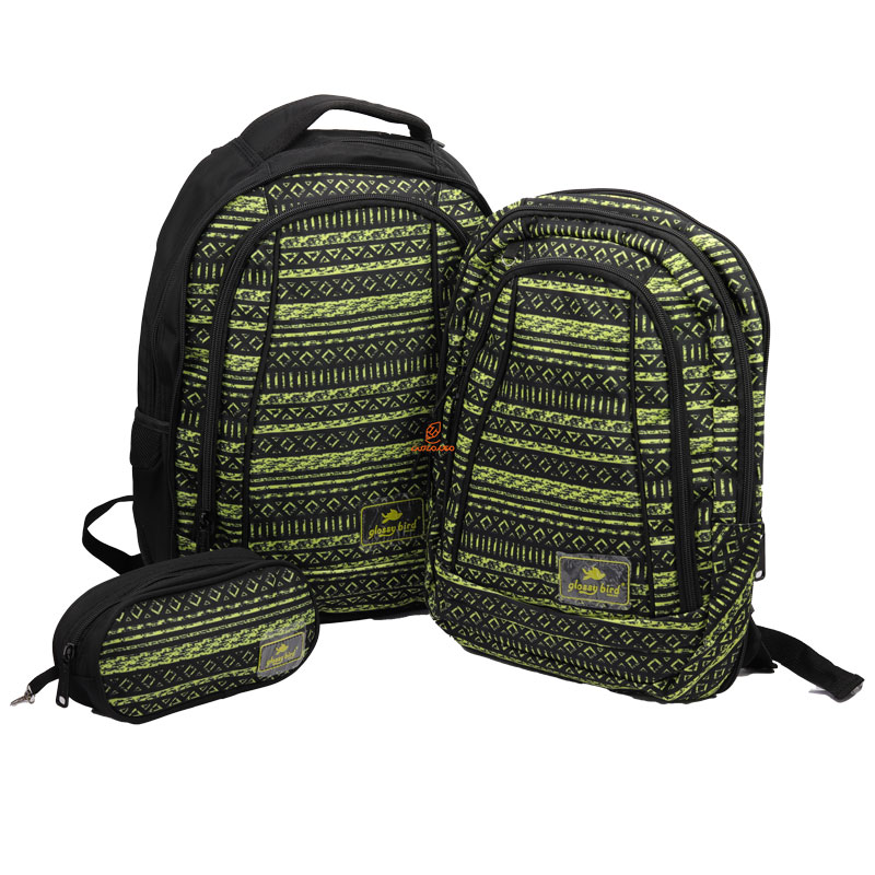 کوله پشتی سه تکه زرد 2583 گلسی برد GLOSSY BIRD