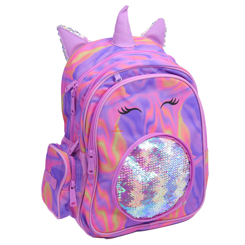 کوله پشتی سه تکه طرح یونی کورن صورتی 2688 گلسی برد GLOSSY BIRD (6)