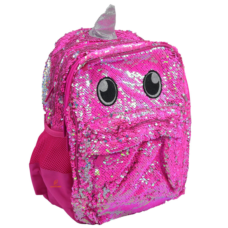 کوله پشتی سه تکه پولکی سرخابی گلسی برد GLOSSY BIRD (3)