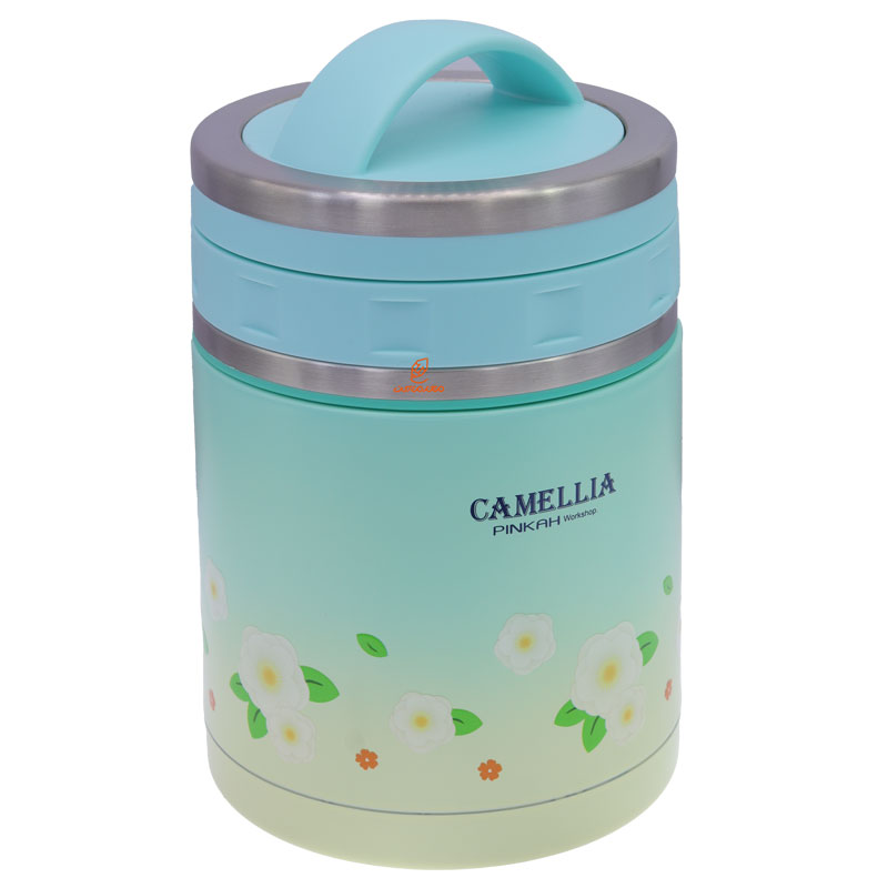 ظرف غذا یک طبقه استیل W137 آبی PINKAH