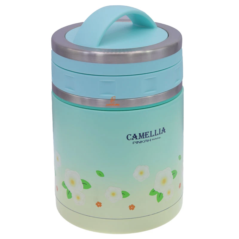 ظرف غذا یک طبقه استیل W137 آبی PINKAH (2)