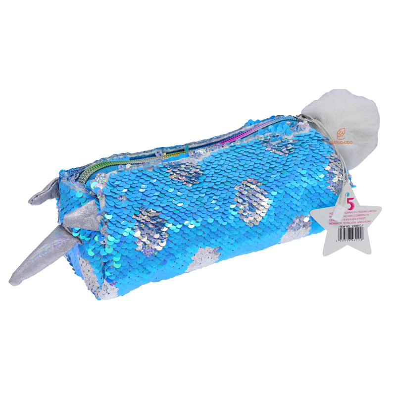 جامدادی تک زیپ پولکی آبی K9081C-1 کینگ KING