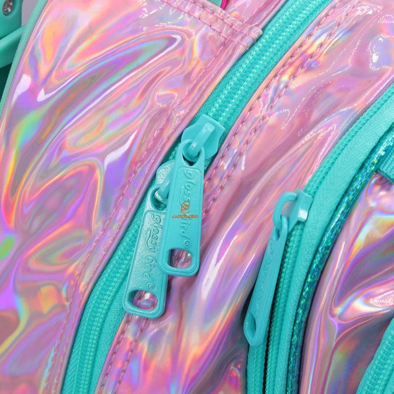 کوله پشتی چرخ دار سه قلو طرح یونی کورن 2691 گلسی برد GLOSSY BIRD (6)