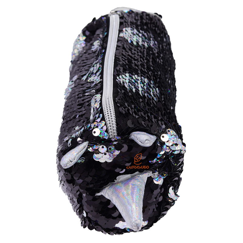 جامدادی تک زیپ پولکی مشکی K9081C-1 کینگ KING (3)