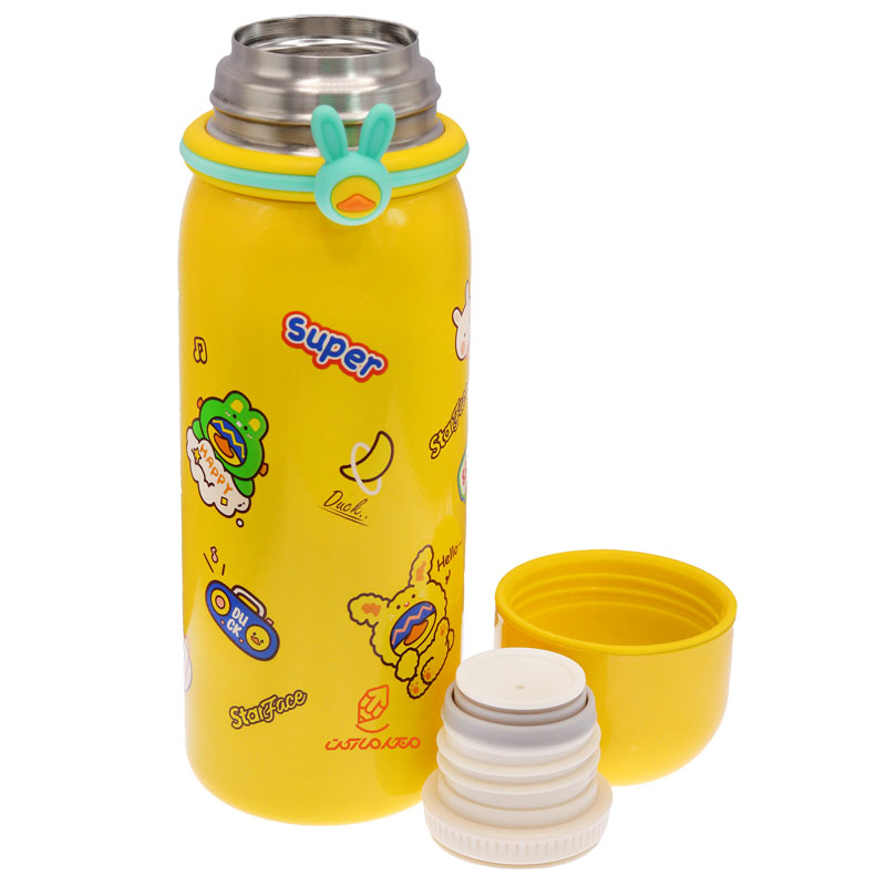 فلاسک فانتزی دخترانه 500 میل کد 690 زرد طرح خرگوش کوچولو STARFACE (1)