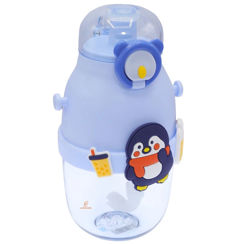 قمقمه فانتزی نی دار 480 میل کد 8036 طرح پنگوئن LLIU LDUO (2)