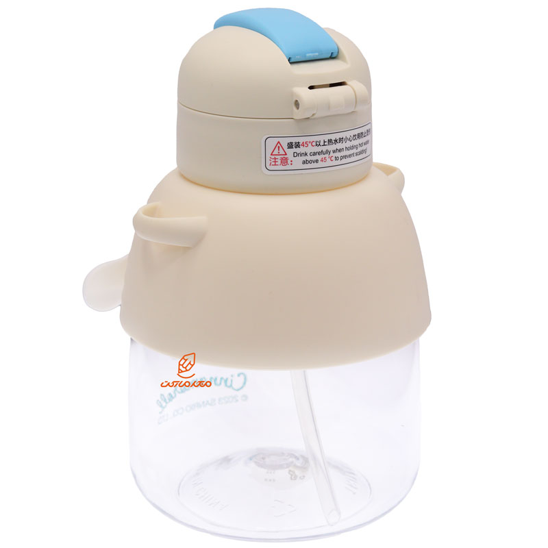 قمقمه دخترانه فانتزی 850 میل 2181 سفید طرح خرگوش (3)