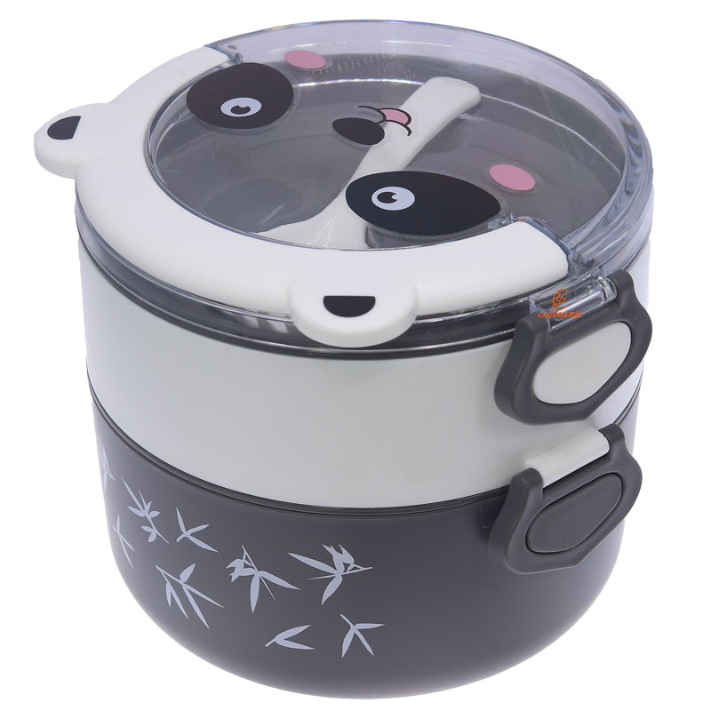 ظرف غذا دو طبقه 3074 طوسی سفید پاندا PANDA (3)