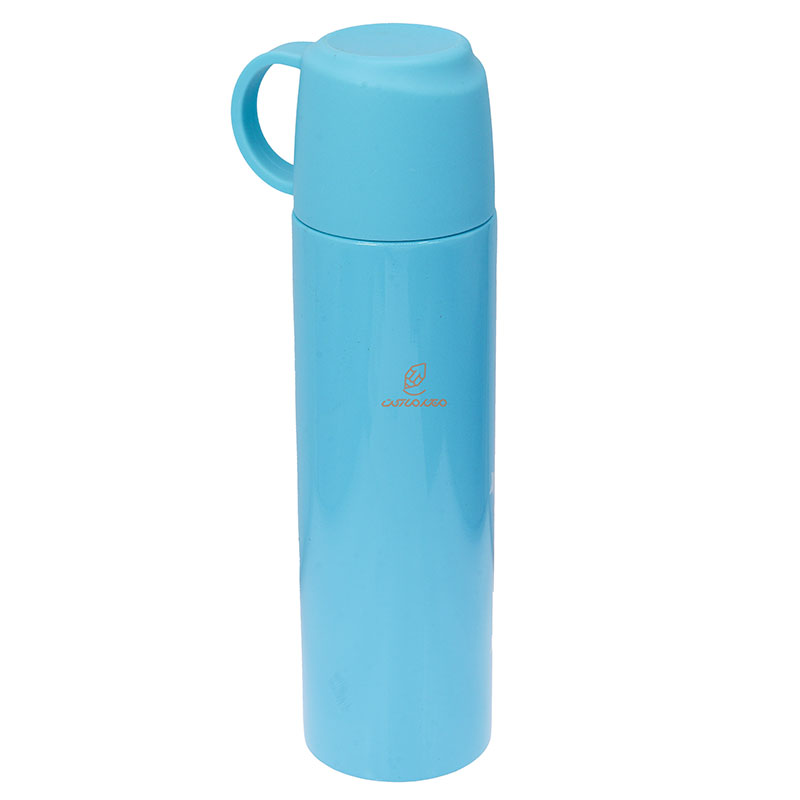 فلاسک 500 میل لیوان دار 606 آبی طرح گربه (3)