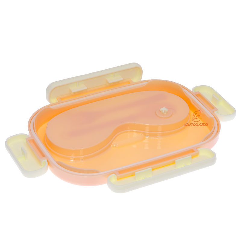 ظرف غذا سه خانه یک طبقه گیاهی 2445 زرد (2)