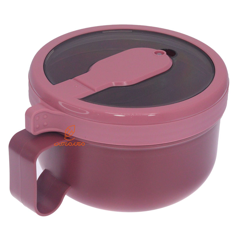 ظرف غذا دایره ای یک طبقه صورتی