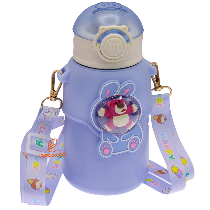 فلاسک فانتزی 600 میل کد AX013 آبی طرح خرس (1)