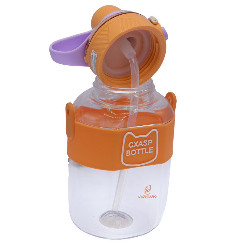 قمقمه نی دار 800 میل 386 نارنجی CXASP BOTTLE (6)