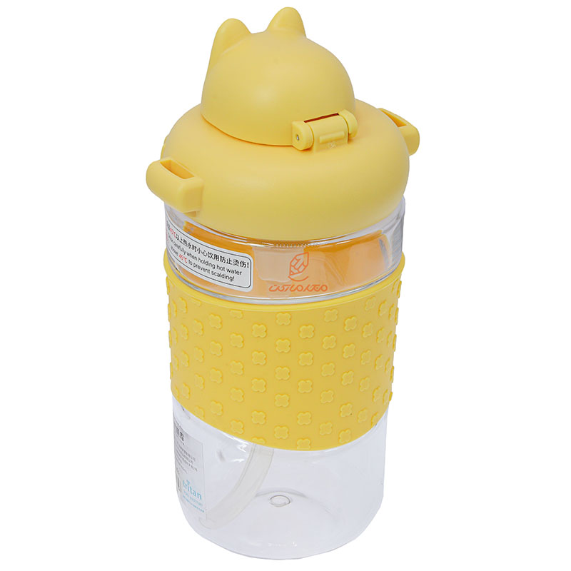 قمقمه فانتزی 480 میل 1356 زرد طرح گربه TRITAN (3)