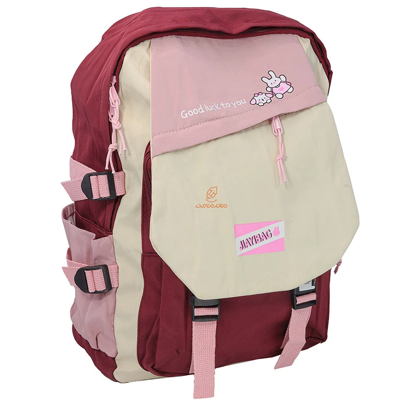 کوله پشتی دخترانه زرشکی کرمی JIAYBAG (2)