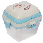 ظرف غذا سه طبقه گیاهی B531 کرم آبی (3)