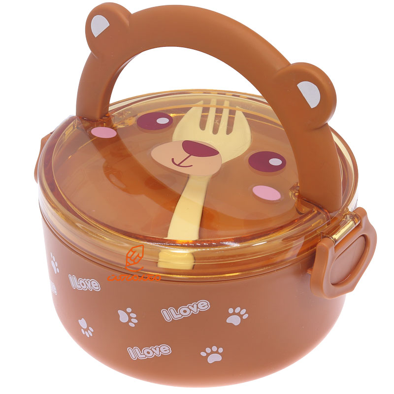 ظرف غذا یک طبقه 3073 قهوه ای خرس BEAR (5)