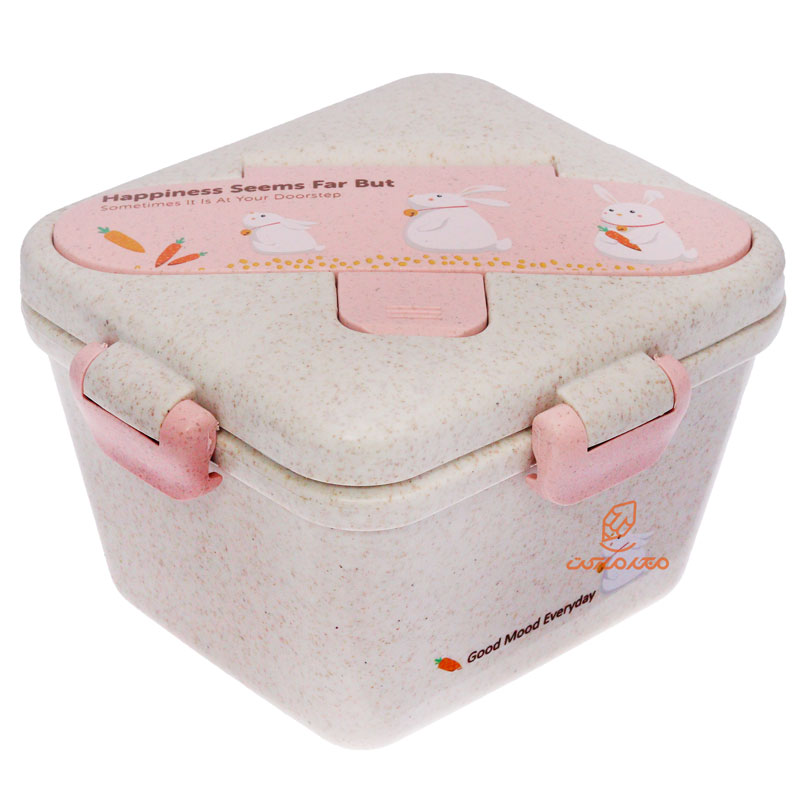 ظرف غذا یک طبقه گیاهی B528 کرم صورتی