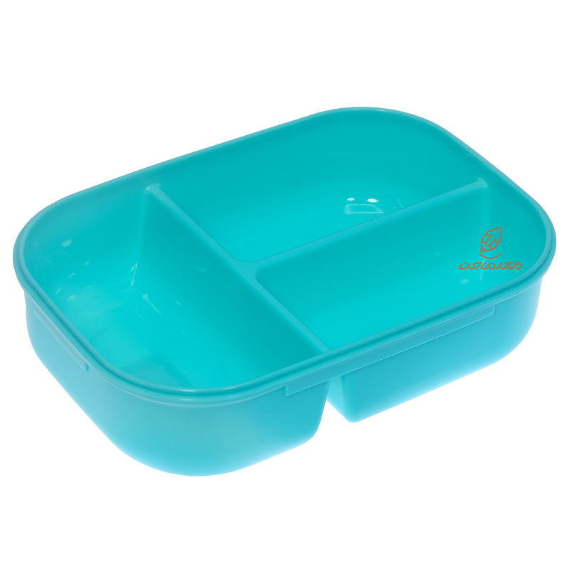 ظرف غذا سه خانه یک طبقه گیاهی 2445 آبی (5)