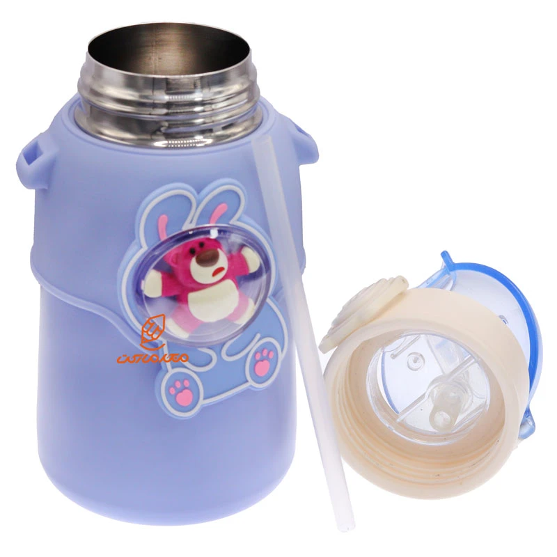 فلاسک فانتزی 600 میل کد AX013 آبی طرح خرس (5)