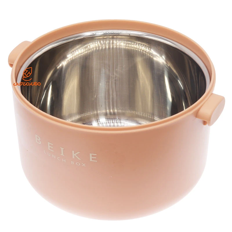 ظرف غذا دو طبقه دایره ای F820 گلبهی BEIKE (5)