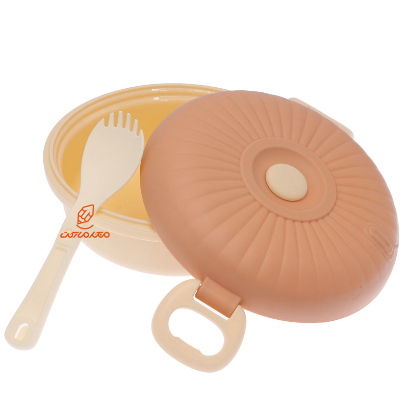 ظرف غذا دو طبقه دایره ای F820 گلبهی BEIKE (4)