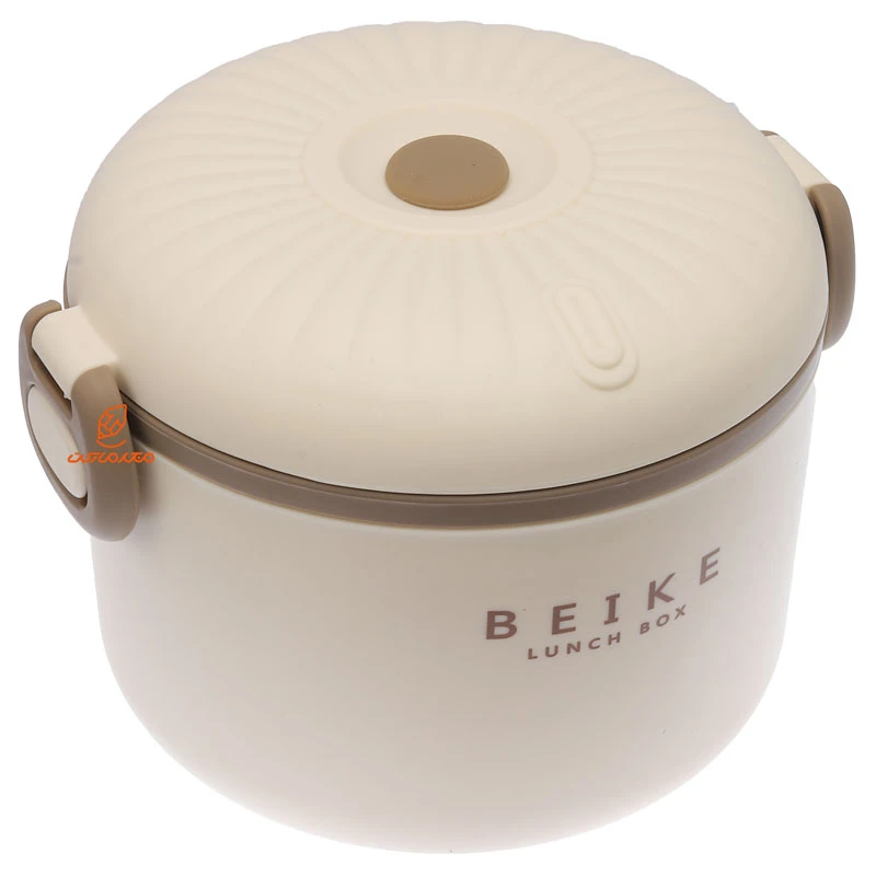 ظرف غذا دو طبقه دایره ای F820 کرمی BEIKE (2)