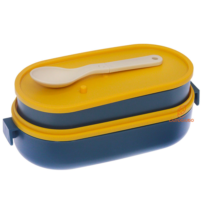 ظرف غذا بیضی دو طبقه آبی (4)