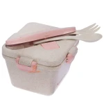ظرف غذا یک طبقه گیاهی B528 کرم صورتی (2)