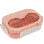 ظرف غذا سه خانه یک طبقه گیاهی 2445 گلبهی (2)