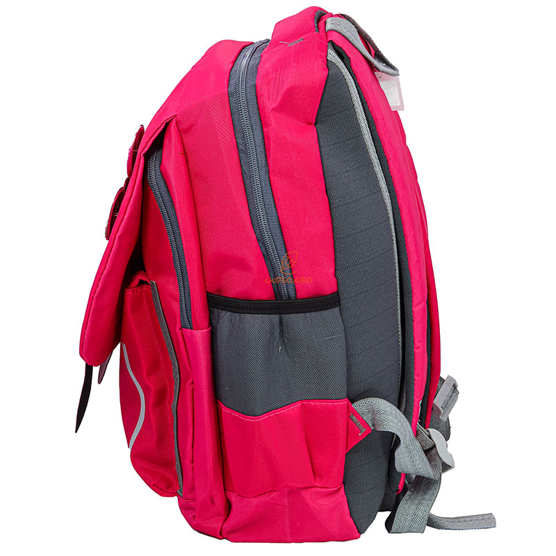 کوله پشتی دخترانه سرخابی سه زیپ (6)