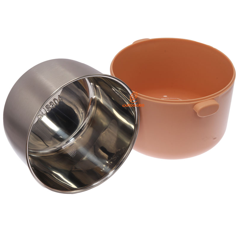 ظرف غذا دو طبقه دایره ای F820 گلبهی BEIKE (1)