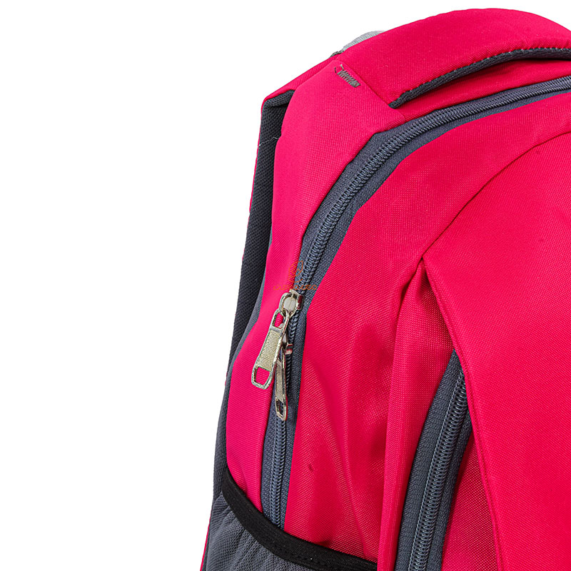 کوله پشتی دخترانه سرخابی سه زیپ (7)