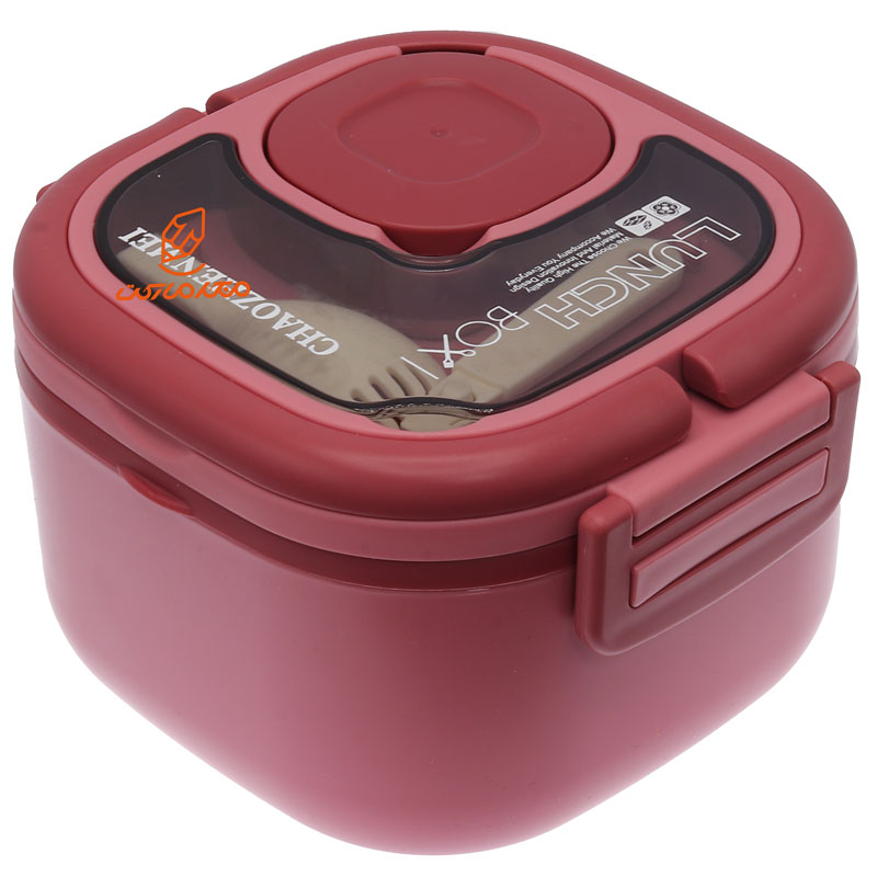 ظرف غذا یک طبقه مربعی X320 صورتی (3)