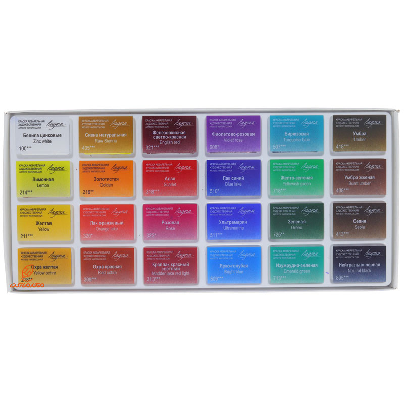 آبرنگ 24 رنگ مدل لادوگا جعبه مقوایی سن پترزبورگ (5)