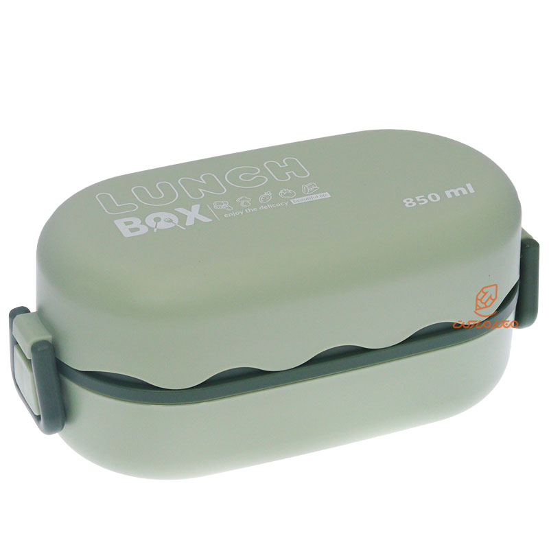 ظرف غذا بیضی دو طبقه سبز