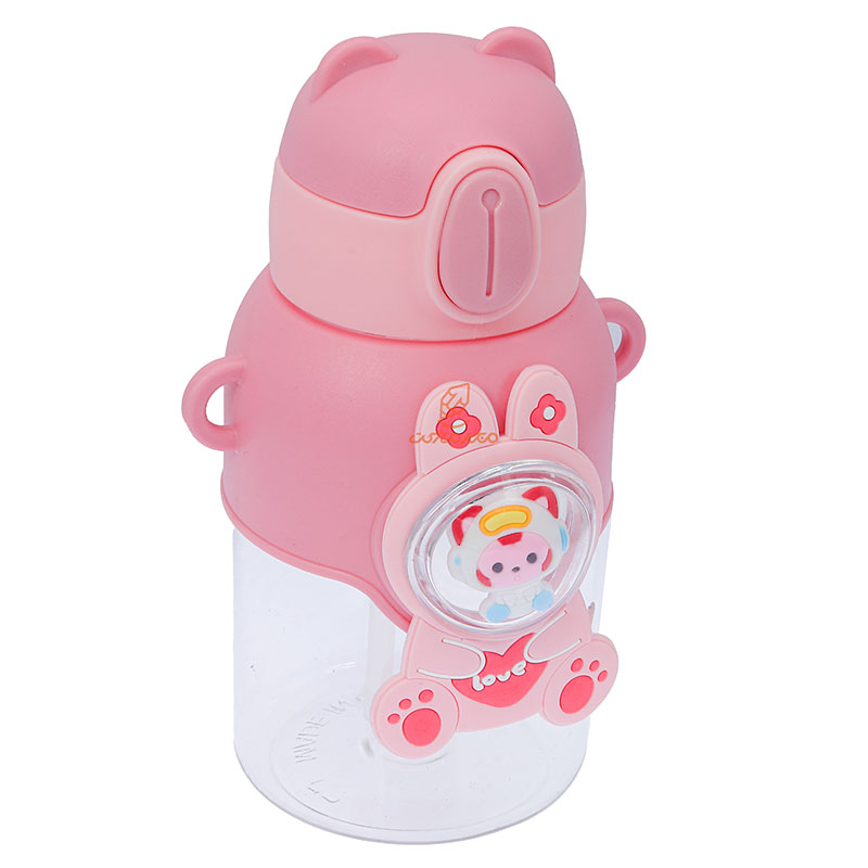 قمقمه فانتزی عروسک دار طرح گربه صورتی (2)