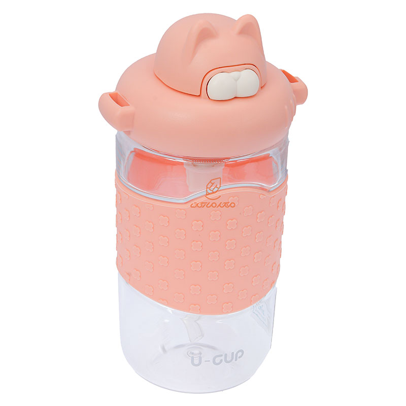 قمقمه فانتزی 480 میل 1356 گلبهی طرح گربه TRITAN