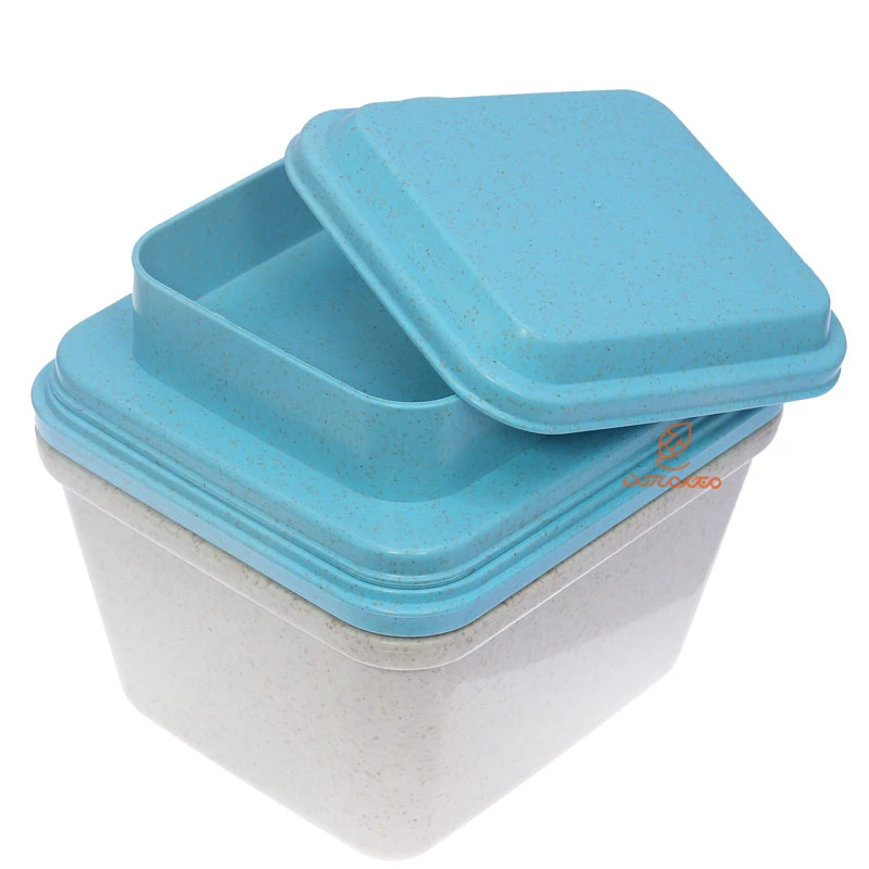 ظرف غذا سه طبقه گیاهی B531 کرم آبی (5)