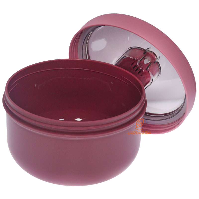 ظرف غذا دایره ای یک طبقه صورتی (1)