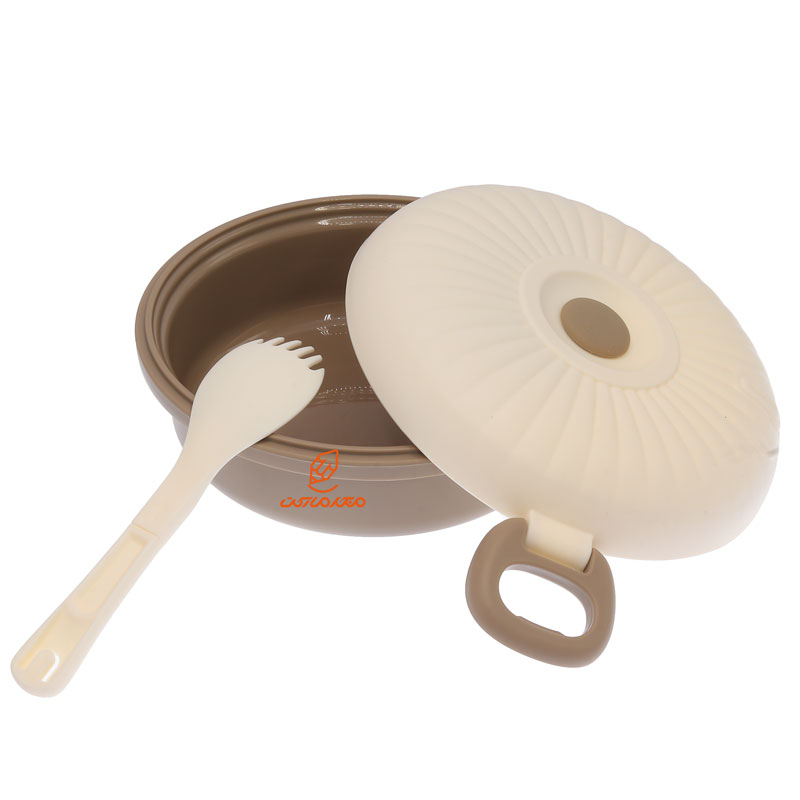 ظرف غذا دو طبقه دایره ای F820 کرمی BEIKE (4)