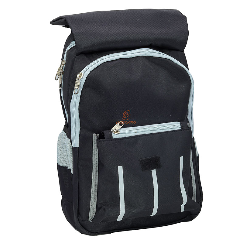 کوله پشتی دخترانه مشکی سه زیپ (6)