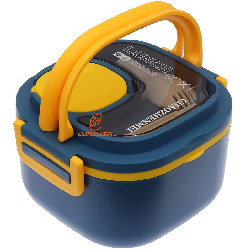 ظرف غذا یک طبقه مربعی X320 آبی (4)