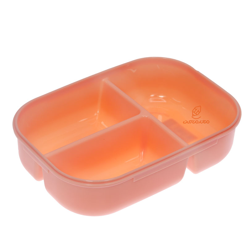 ظرف غذا سه خانه یک طبقه گیاهی 2445 گلبهی (1)