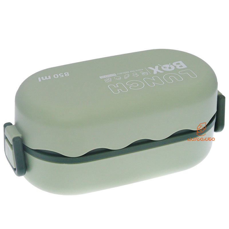 ظرف غذا بیضی دو طبقه سبز