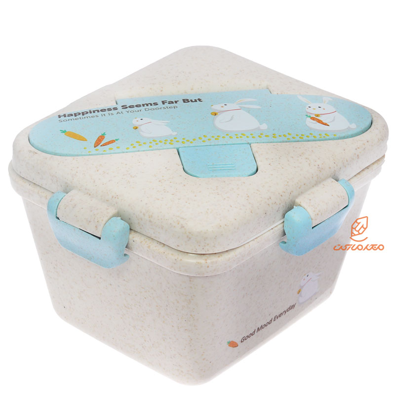 ظرف غذا یک طبقه گیاهی B528 کرم آبی